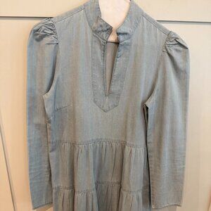 Sail to Sable Chambray Tiered Dress